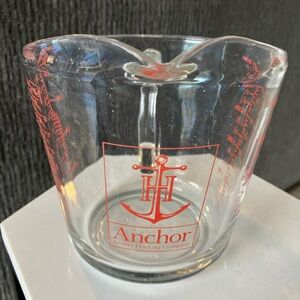Vintage Anchor Hocking Clear Heavy Glass Measuring Cup Holds 4 Cups / 1 Quart